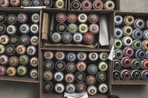 stored paint cans